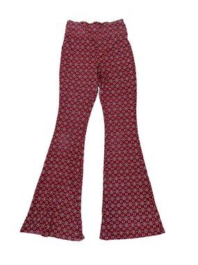 No Boundaries Flared Bootcut Stretchy Boho Maroon Leggings Women's Size M Pants